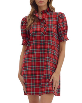 Christmas Tartan Plaid Ruffle Dress Christmas Tartan Plaid Ruffle Dress