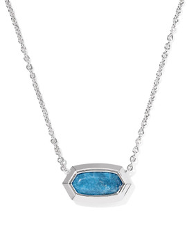 Elisa Bezel Short Pendant Necklace in Silver Elisa Bezel Short Pendant Necklace in Silver