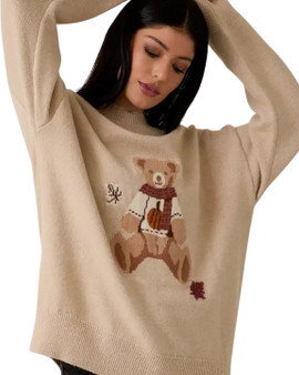 Cozy Pumpkin Bear Mock Neck Sweater Cozy Pumpkin Bear Mock Neck Sweater