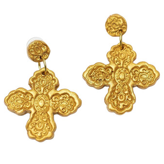 Susie Dangle Gold Cross Earrings Susie Dangle Gold Cross Earrings
