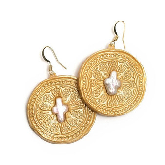 Truth Cross Pearl Dangle Earrings Truth Cross Pearl Dangle Earrings