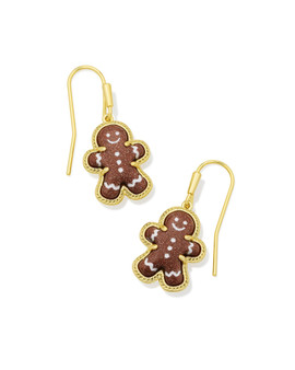 Gingerbread Drop Earrings in Gold