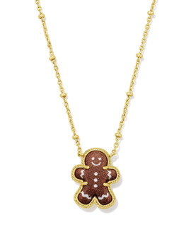 Gingerbread Short Pendant Necklace in Gold