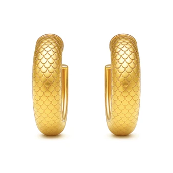 Nella Fish Scale Hoop Earrings