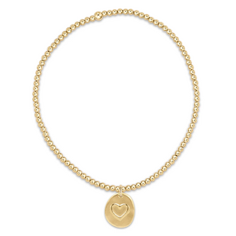 Classic Gold 2mm Beaded Bracelet - Inspire Love Small Gold Charm