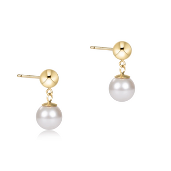 Classic 8mm Ball Drop Stud Earrings - Gold