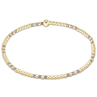 Hope Joy Pattern 2mm Beaded Bracelet - Taupe With A Twist