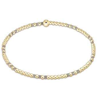 Hope Joy Pattern 2mm Beaded Bracelet - Taupe With A Twist