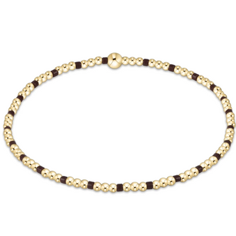 Hope Sincerity Pattern 2mm Beaded Bracelet - Chocolate