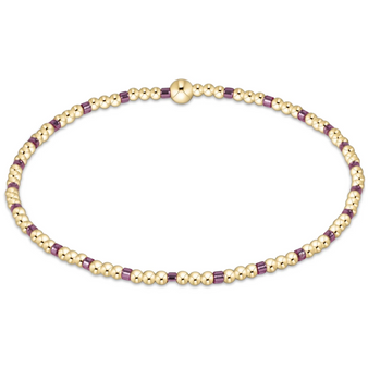 Hope Sincerity Pattern 2mm Beaded Bracelet - Pink Metallic