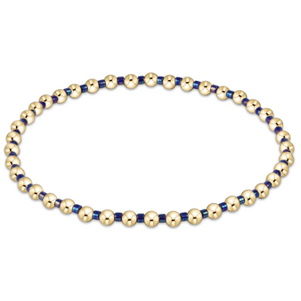 Hope Grateful Beaded Bracelet - Blue Metallic