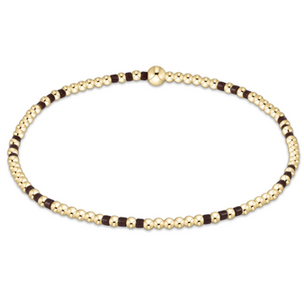 Hope Joy Pattern 2mm Beaded Bracelet - Chocolate