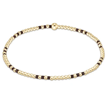 Hope Joy Pattern 2mm Beaded Bracelet - Chocolate