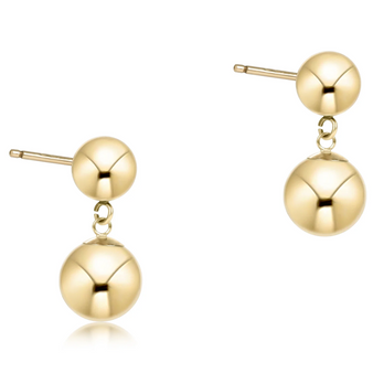 Classic 10mm Ball Drop Stud Earrings - Gold