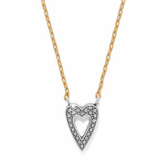 Just B Reversible Heart Necklace - Two Tone