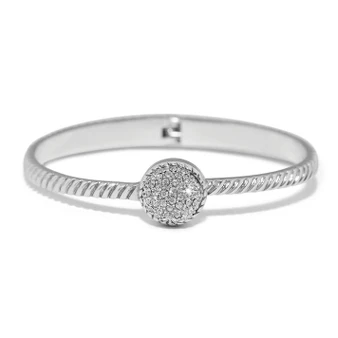 Illumina Celeste Dome Hinged Bangle Bracelet - Silver CZ