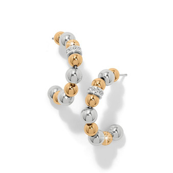 Meridian Petite Station Hoop Earrings - Two Tone CZ
