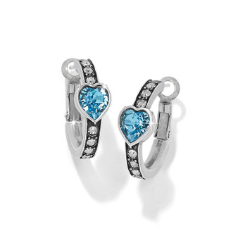 Mystery Of Love Hoop Earrings - Silver - Aqua