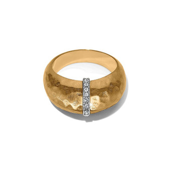 Meridian Geo Domed Ring - Gold CZ