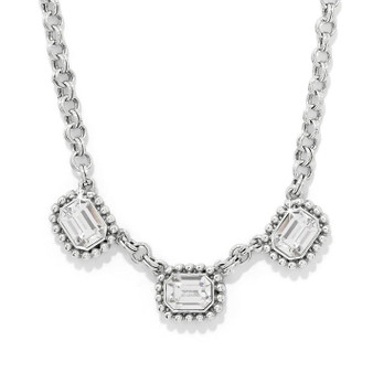 Twinkle Luxe Trio Necklace - Silver CZ