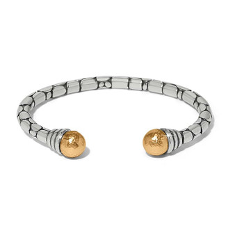 Pebble Link Open Flex Cuff Bracelet - Two Tone