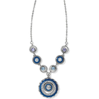 Halo Eclipse Necklace - Silver - Blue