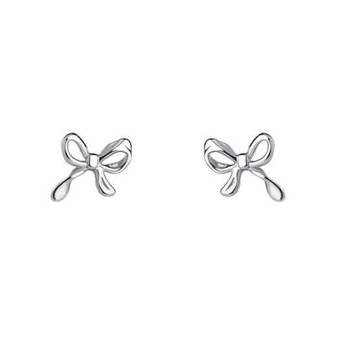 Petite Bow Stud Earrings – Silver
