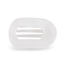 Round Medium Flat Hair Clip - Coconut White