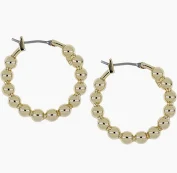 Beaded Collection Small Hoop Earrings - Gold