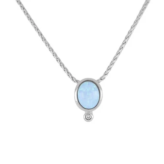 Opal Oval Pendant Necklace