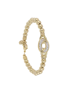 Beaded Collection Pave Oval Bracelet - Gold