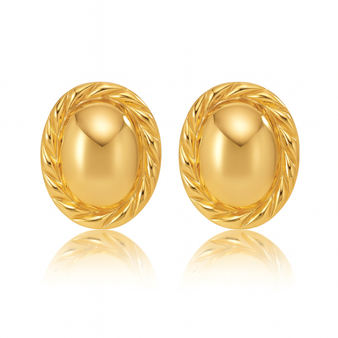 Diana Twisted Oval Button Earrings