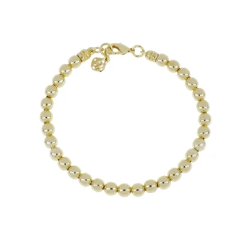Gold Beaded Bracelet - 6.5"