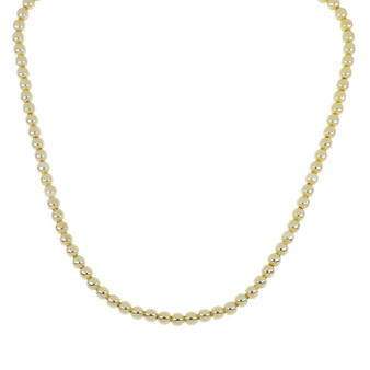 Gold Beaded Plain Necklace - 16.5"