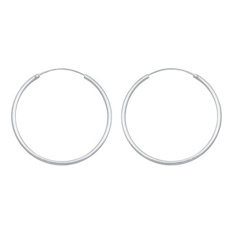 Sterling Silver Continuous Hoop Earrings – 2mm