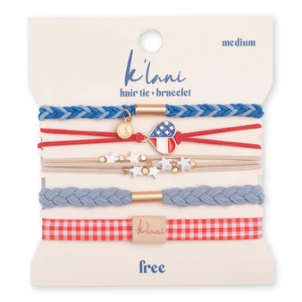Free - Hair Tie Bracelets - Red White Blue