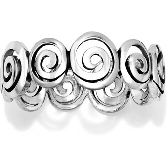 Vertigo Hinged Bangle Bracelet - Silver