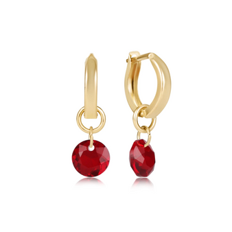 Reflection Charm Hoop Earrings - January