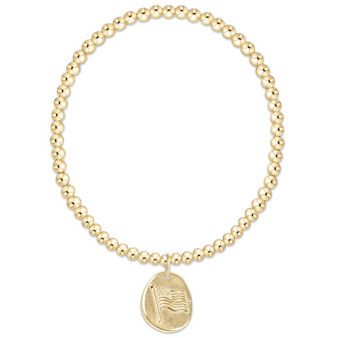 Inspire America Gold Disc 3mm Beaded Bracelet