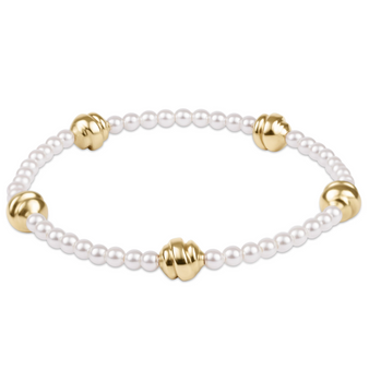 Admire Small Gold 3mm Pearl Bracelet - Gold