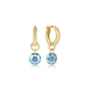 Reflection Charm Huggie Hoop Earrings - March