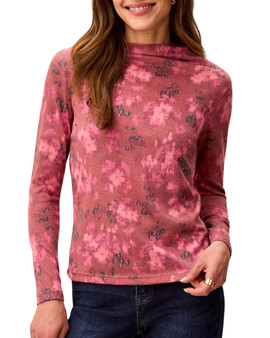 Soft Knit Funnel Neck Long Sleeve Top