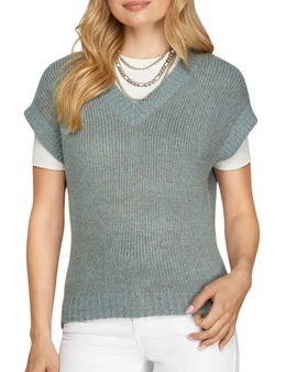 V-Neck Drop Shoulder Sweater Vest