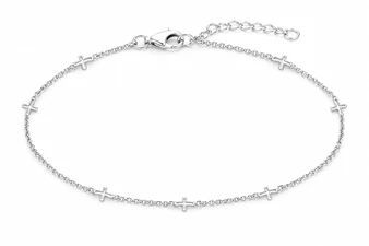 Sterling Silver Open Cross Station Bracelet