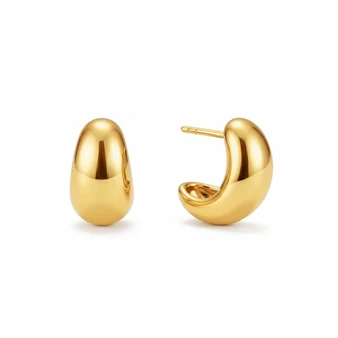 Ellie Vail Maelle Dome Half Hoops – Gold