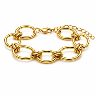Ruby Oval Chain Bracelet – Gold