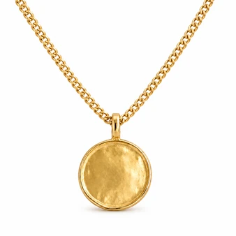 Catherine Blank Medallion Pendant Necklace – Gold