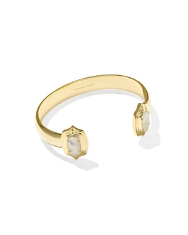Elton Stepped Frame Cuff Bracelet in Gold