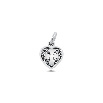 Sterling Silver Heart with Cross Pendant