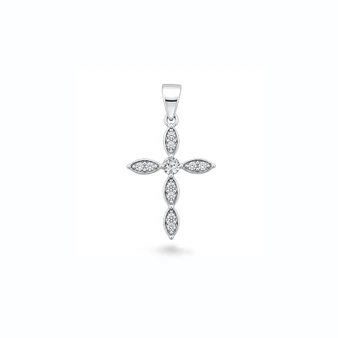 Sterling Silver CZ Bubble Cross Pendant